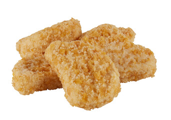 Crispy Chicken Nuggets cut out isolated transparent background