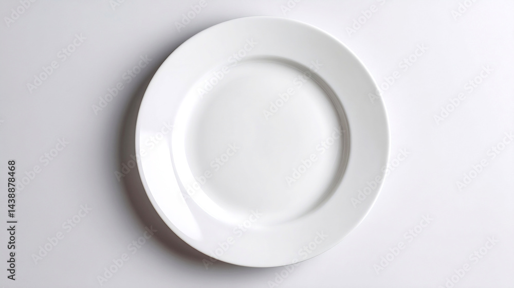 Aufkleber Plain white plate isolated on a simple background perfect for food presentation and culinary styling : Generative AI