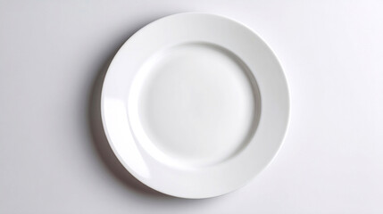 Plain white plate isolated on a simple background perfect for food presentation and culinary styling : Generative AI