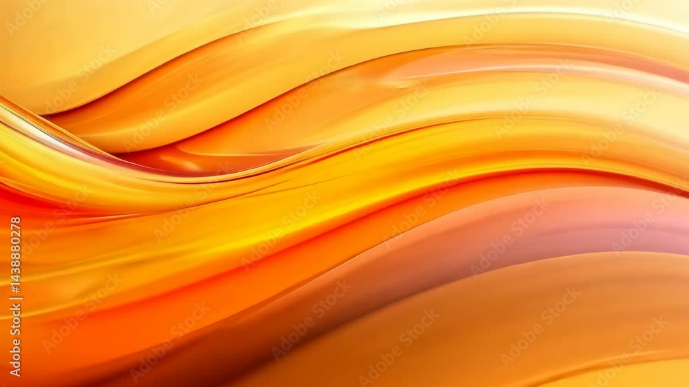 Poster flowing abstract waves of warm hues in dynamic motion