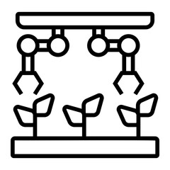 smart factory Line Icon