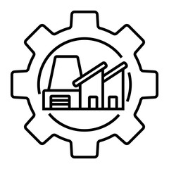 Obraz premium smart factory Line Icon