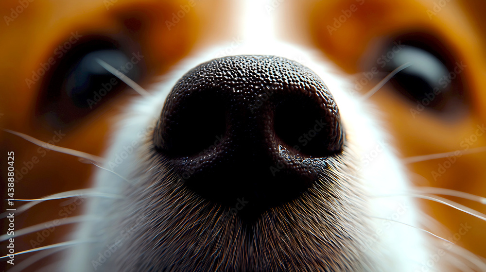 Poster cute closeup of a dog's nose showcasing its texture and character in a heartwarming moment of canine