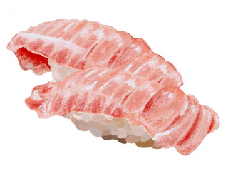 まぐろの握り寿司二貫（大トロ）皿なし