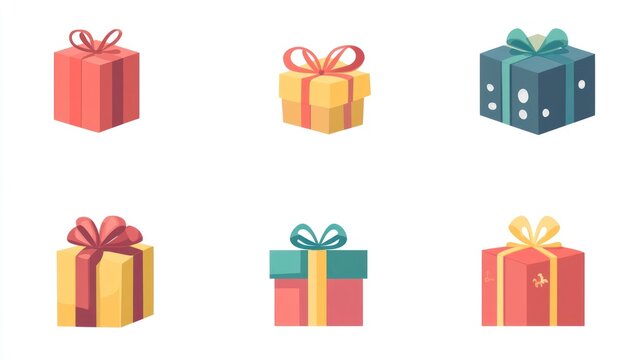 Gift boxes collection flat design