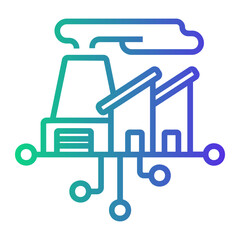 smart factory Line Gradient Icon