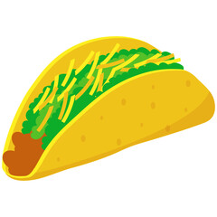 Mexican taco food. Tacos Food Illustration Set. Flat Design. Isolated Vector. Pro Vector