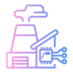smart factory Line Gradient Icon