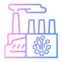 smart factory Line Gradient Icon