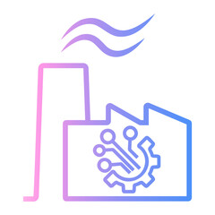 smart factory Line Gradient Icon