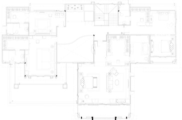 Drawing, furniture arrangement, interior design 2	