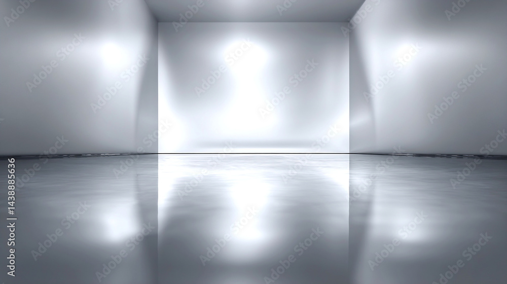 Leinwandbilder Minimalistic empty room with glossy floor and soft lighting that provides a sense of spaciousness and calm : Generative AI