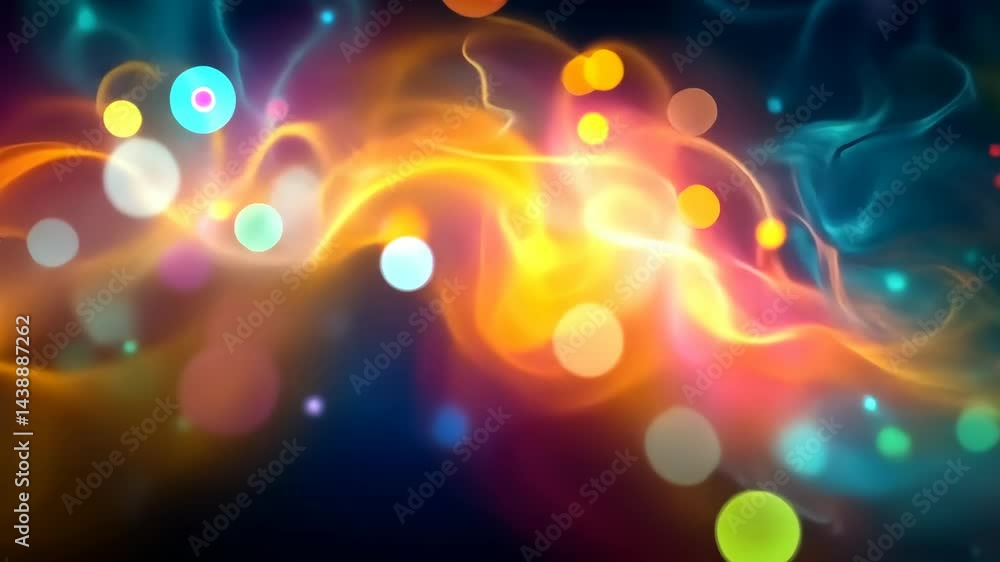 Aufkleber mesmerizing colorful light trails and bokeh movement in vivid motion