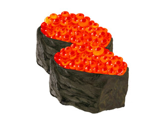 いくらの軍艦巻き二貫（皿なし） © あすなろ挿絵店