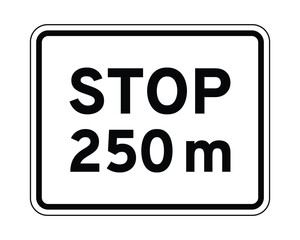 Stop Sign with Distance Warning, Advance Traffic Regulation Notice – High Quality Stock Image