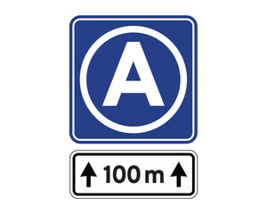 Waiting Pavilion for Route Vehicles with Distance Marker, Traffic Navigation Aid – High Quality Stock Image