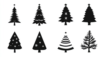 Christmas Tree Icons Set (4)