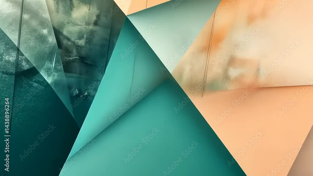 Poster geometric abstract transformation with layered colors and textures