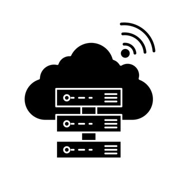cloud computing vector glyph flat icon  . vector illustration, pictogram isolated on white background. color editable