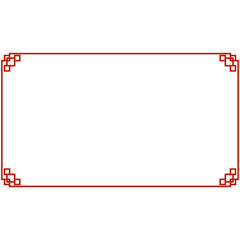 Chinese Frame Border. Red Asian red knot frames and borders. Korean, chinese and japanese knot vector embellishment. Chinese red pattern ornaments and asian oriental corner frames or geometric borders