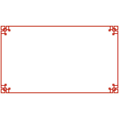 Chinese Frame Border. Red Asian red knot frames and borders. Korean, chinese and japanese knot vector embellishment. Chinese red pattern ornaments and asian oriental corner frames or geometric borders