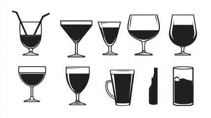 Cocktail & Drinkware Illustrations