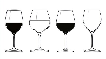 Wine glass types illustration (2)