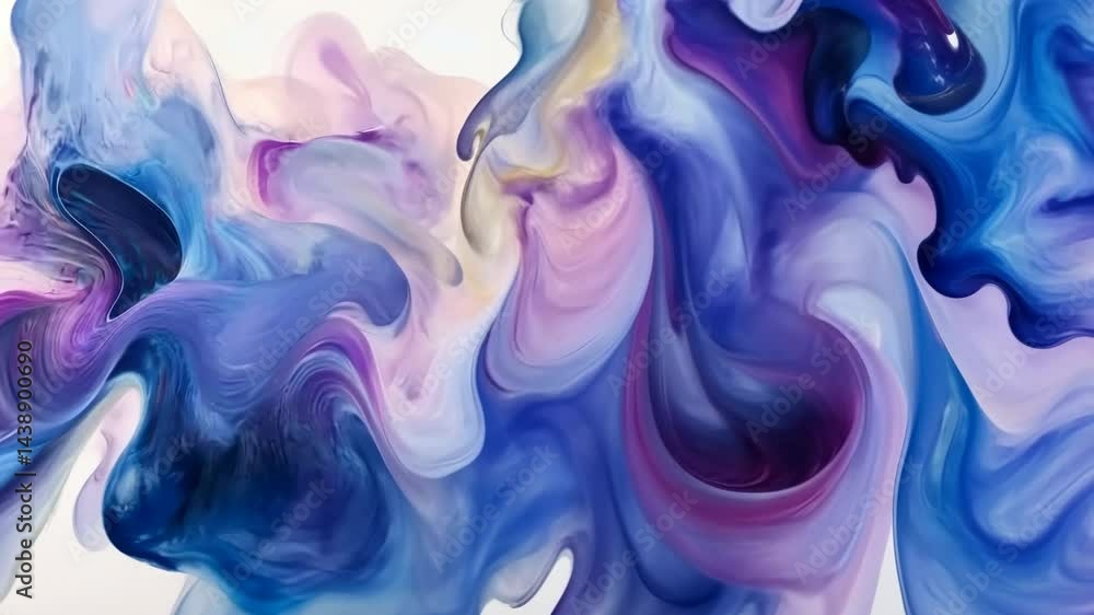 Poster vivid fluid art transformation: abstract color shift in motion