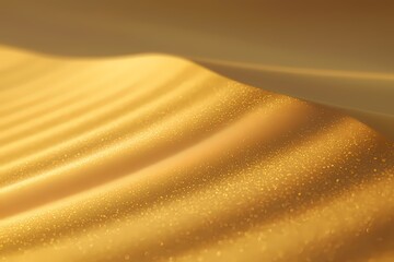 Golden desert dune at sunset sunlit sands ripple gently warm golden tones capture tranquil scene
