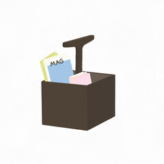 Book Store box: There are several books in the book storage box created by wood.