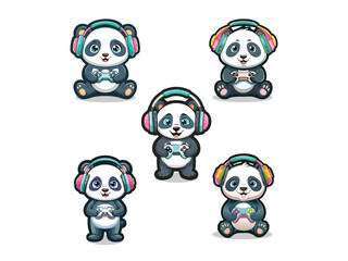cute panda gamer