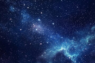 Mystical nebula cosmic wonder deep space exploration starry night sky vibrant blue hues twinkling stars celestial beauty