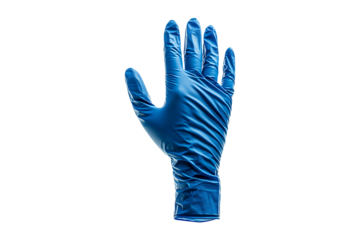 Blue glove for health protection isolated on transparent background

