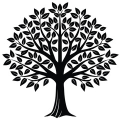 Alder trees icon set isolated on white background