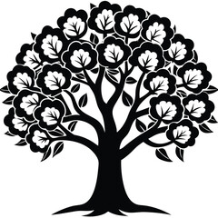 Obraz premium Cottonwood trees icon set isolated on white background