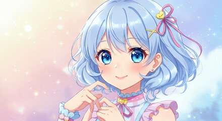 Fototapeta premium Cute Anime Girl