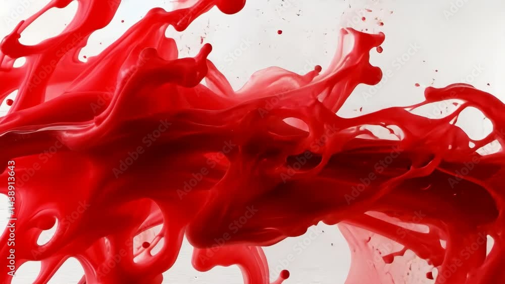 Poster dynamic red liquid splashing: capturing vivid motion and fluidity in high definition