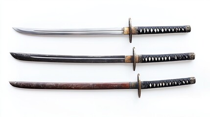 A stunning image of swords isolated on white.