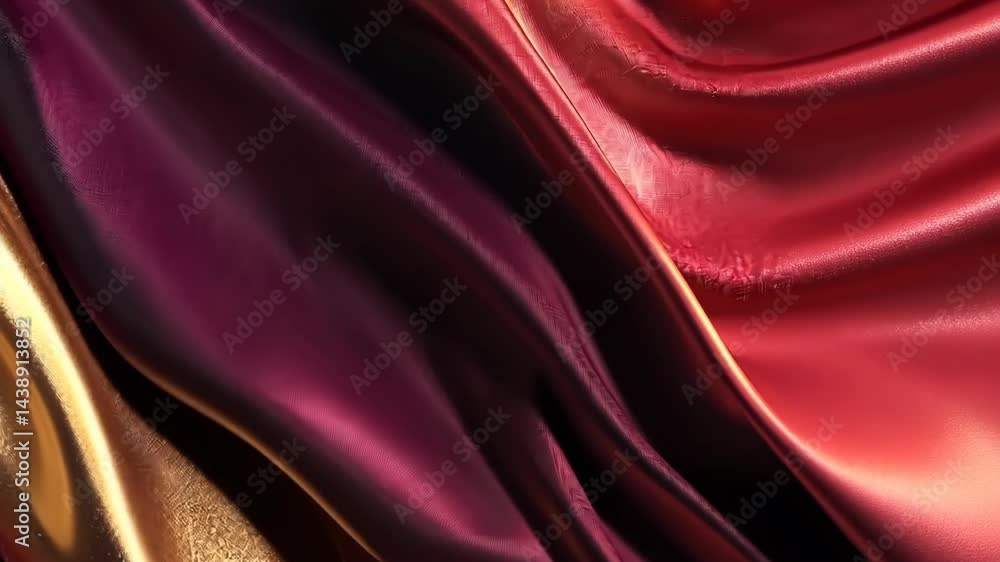 Poster mesmerizing flow of vibrant fabric waves in dynamic light