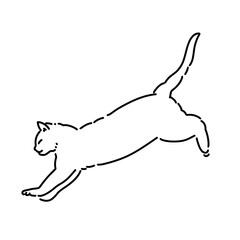 Cute Cat Coloring Line Art Illustration for Kids Activity, Children’s Book, and Hand-Drawn Pet Design