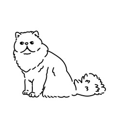 Cute Cat Coloring Line Art Illustration for Kids Activity, Children’s Book, and Hand-Drawn Pet Design