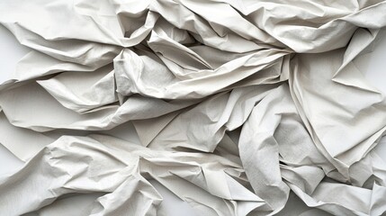 Crinkled paper texture creates a dynamic abstract form.
