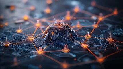 Abstract network of interconnected nodes