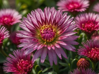 Discover the Ice Plant Flower: A Resilient, Frost-Tolerant Bloom with Eye-Catching Colors and Unique Texture, Perfect for Creating Beautiful, Low-Maintenance Gardens in Dry Climates