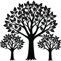 Obraz premium Locust trees icon set isolated on white background