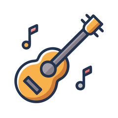 Acoustic Guitar Music Instrument Sound Icon Design