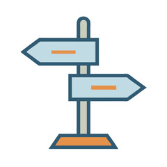 Business Direction Signpost Decision Guidance Path Icon Design