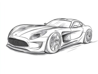 Sketch of a futuristic sports car