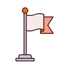 Flagpole with Flag Icon Design