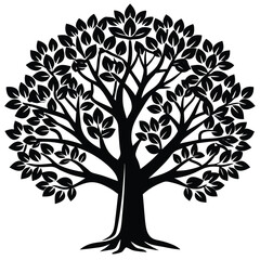 Sassafras trees icon set on white background